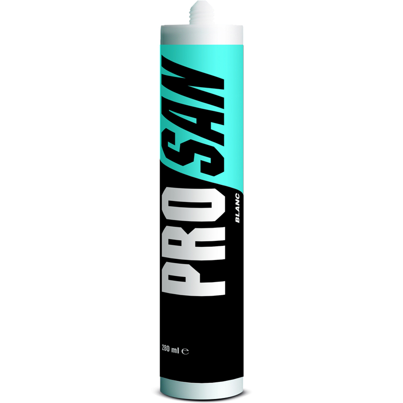 MASTIC SILICONE SANITAIRE ACETIQUE PRO SAN – BLANC – CARTOUCHE – 280ML