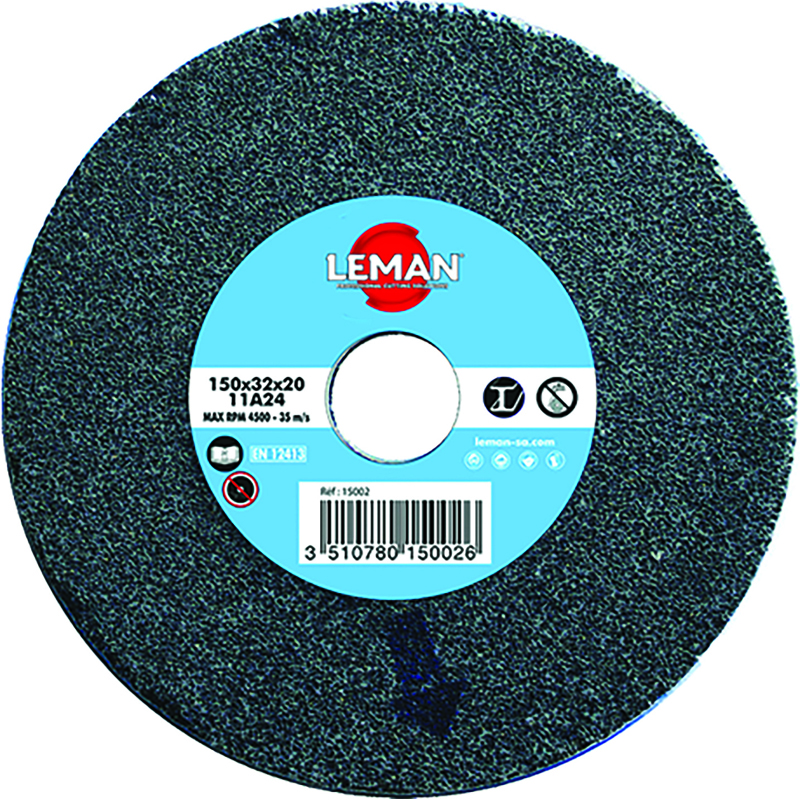 MEULE TOURET VITRIFIEE GRISE 150X20X32 GRAIN 60 CORINDON