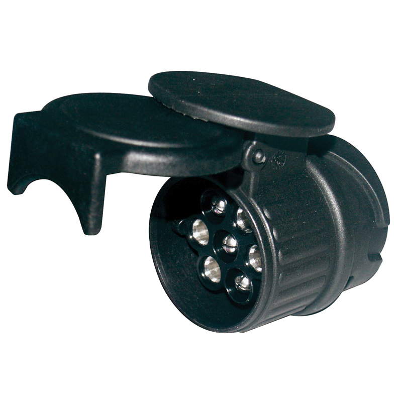 ADAPTATEUR PLASTIQUE  12V, FEMELLE 7 PLOTS, MALE 13 PLOTS