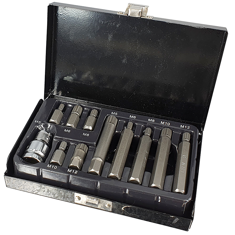 COFFRET 11 EMBOUTS,MULTI – EMPREINTE MALE, + ADAPATEUR CARRE 1/2