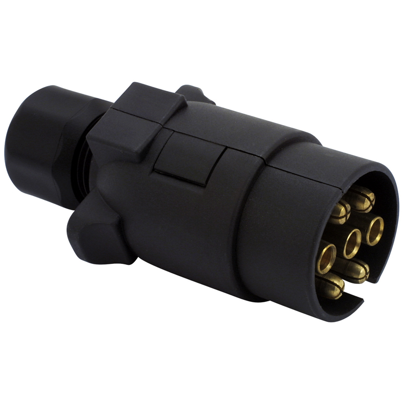 PRISE PLASTIQUE MALE  12V, 7 PLOTS
