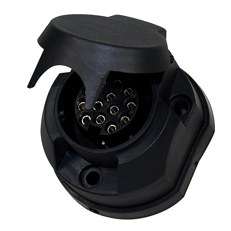 PRISE PLASTIQUE FEMELLE A FIXER 12V, 13 PLOTS