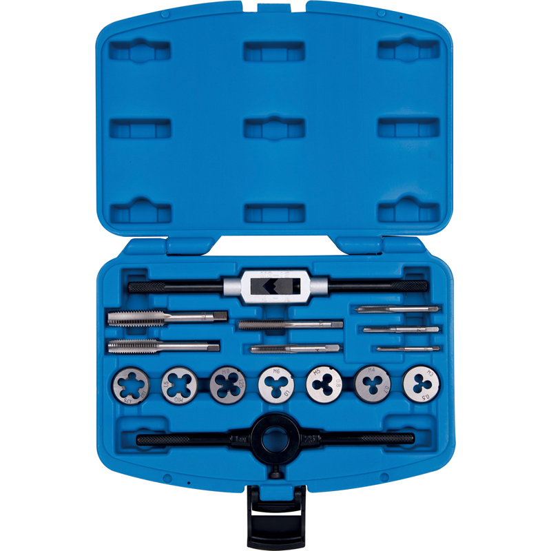 COFFRET DE TARAUDS, FILIÈRES ET PORTE-OUTILS – 16 PIÈCES