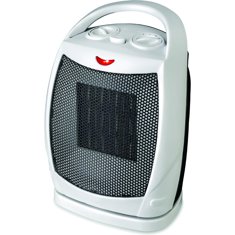 CHAUFFAGE SOUFFLANT CERAMIQUE NOIR 1500W 2 POSITIONS OSCILLANT