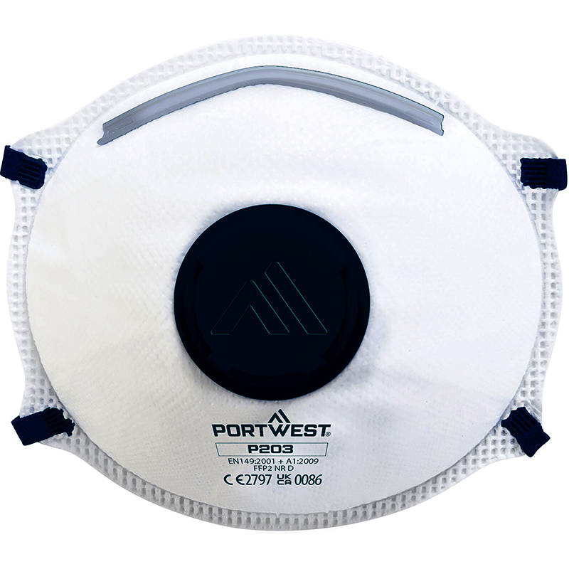 MASQUE FFP2 À VALVE – DOLOMITE-BLANC-TAILLE